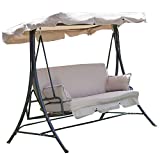 Garden Winds X-Large Universal Replacement Swing Canopy Top Cover - RipLock - Beige