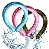 Neck Cooling Tube (One Each Colors, 3) | Wearable Cooling Neck Wraps for Summer Heat I Hands Free Cold Gel Ice Pack | Reusable Neck Cooler | Relief for Hot Flashes and Fever