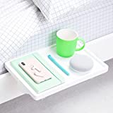 BedShelfie Wood Bedside Shelf for Bed & Bunk Bed Shelf Tray Table Caddy Top Bunk Organizer As Seen On Business Insider College Dorm Room Essentials Clip-On Nightstand (Minimalist Style, White Bamboo)