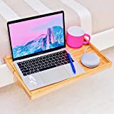 BedShelfie Plus Wood Bedside Shelf for Bed & Bunk Bed Shelf Tray Table Caddy Top Bunk Organizer As Seen On Business Insider College Dorm Room Essentials Clip-On Nightstand (Plus Size, Natural Bamboo)