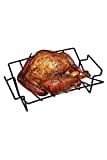 Mydracas BBQ Rib Racks for Smoking and Grilling,Turkey Roasting Rack Roast Rack Dual Purpose fit for Large Big Green Egg and Kamado Joe,Primo,Vision,18 inches and Bigger Grill