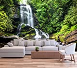 Reyhui Cascading Waterfalls in Tropical Forest Wall Mural Large Wallpaper Mural Wall Decor for Bedroom, Living Room, Kids Room, 151x105 inches (385x268cm)