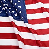 ANLEY EverStrong Series American US Flag 2x3 Foot Heavy Duty Nylon - Embroidered Stars and Sewn Stripes - 4 Rows of Lock Stitching - USA Banner Flags with Brass Grommets 2 X 3 Ft