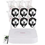 [2K&2 Way Audio&Thermal Detect] Tonton Security Camera System Wireless,8CH NVR with 1TB HDD and 6PCS 3MP Outdoor Bullet Cameras with PIR Sensor,Floodlight,Plug and Play,Amazon Alexa Supported