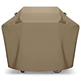 SunPatio Gas Grill Cover 60 Inch, Heavy Duty Waterproof Outdoor Barbecue Cover with Sealed Seam, FadeStop Material, All Weather Resistant Compatible for Weber CharBroil Nexgrill Grills and More, Taupe