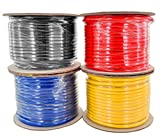 GS Power 10 Gauge Stranded Copper Clad Aluminum Primary Wire Combo for Car Audio Amplifier Remote Automotive AV Dash Harness Hookup Wiring | Color: Red Black Blue Yellow in 100 feet Roll