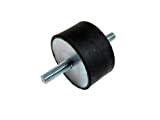 JW Winco 351.1-51-19-3/8-55 Series GN 351.1 Rubber Cylindrical Vibration Isolation Mount with 2 Threaded Studs, Inch Size, 2.00" Diameter, 0.75" Height, 3/8-16 Thread (Pack of 5)