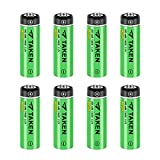 Taken 14430 3.2 Volt Rechargeable Solar Battery, 3.2V 450mAh 14430 LiFePO4 Rechargeable Battery for Solar Panel Outdoor Garden Lights (NOT AA Battery) - 8 Pack