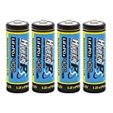 HYPERPS (4-Pack) 3.2V LiFePo4 14430 (14 x 43mm) 400mAh Rechargeable Battery for Solar Panel Light, Tooth Brush, Shaver, Flashlight