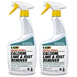 CLR PRO Calcium, Lime & Rust Remover - Quickly Removes Calcium and Lime Deposits, Stubborn Rust Stains, and Household Hard Water Deposits (32 Ounce Spray (Pack of 2))