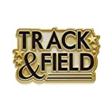 Track And Field Pin - 1" Gold Track And Field Enamel Lapel Pin 1 Pack