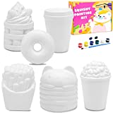 LovesTown squishies Making Kit, 6 PCS Food Paintable Squishies Make Your Own squishies DIY Painting Kit for Girls and Boys Christmas Gift Birthday Holiday Favor Craft