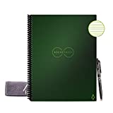 Rocketbook Smart Reusable Notebook - Lined Eco-Friendly Notebook with 1 Pilot Frixion Pen & 1 Microfiber Cloth Included - Terrestrial Green Cover, Letter Size (8.5" x 11"), Model: