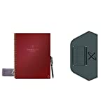 Rocketbook Fusion Smart Reusable Notebook - Calendar, To-Do Lists, and Note Template Pages - Scarlet Sky Cover, Letter Size (8.5" x 11") & Pen/Pencil Holder (Pen Station)