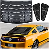 Bonbo Rear+Side Window Louvers Windshield Sun Shade Cover Fits for Ford Mustang 2005 2006 2007 2008 2009 2010 2011 2012 2013 2014 GT Lambo Style ABS Material Custom Fit (Matte Black)