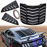 E-cowlboy Rear and Side Window Louvers for Ford Mustang 2015 2016 2017 2018 2019, Matte Black Sun Shade Cover in GT Lambo Style