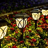 GIGALUMI Solar Outdoor Lights, 6 Pack LED Solar Lights Outdoor Waterproof, Decorative Solar Pathway Lights for Yard, Patio, Landscape, Walkway (Warm White)