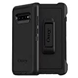 Galaxy S10+ Case, OtterBox, Defender Series, rugged & durable, with port protection, includes holster clip kickstand - BLACK