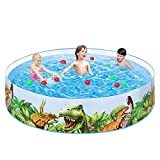 SOARRUCY 6ft Swimming Pools Above Ground - Kiddie Pool Toddler Pool Inflatable Pool for Backyard Outdoor Pool for Kids Adults, PVC Folding Durable Swim Center Family Bath Tubs Baby Pool, 6ft Dinosaur