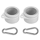 Interlink-US 2 Pack Aluminum Flagpole Mounting Rings,360 Degree Rotating Flag Pole Rings with Carabiner for 1.25 Inch Diameter (Silver)