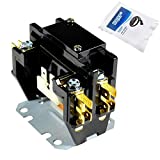 HQRP Single Pole / 1 Pole 30 Amp Condenser Contactor Compatible with Carrier Payne Bryant HN51KC024, Trane C147094P02 Replacement, UL Listed