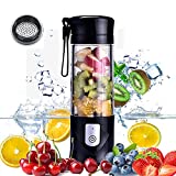 USB Electric Safety Juicer Cup, Fruit Juice mixer, Mini Portable Rechargeable /Juicing Mixing Crush Ice Blender Mixer ,350-420ml Water Bottle (Black)