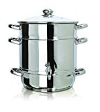 Euro Cuisine Stove Top Steam Juicer, 8 Quarts Juice Container, Stainless Steel