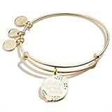 Alex and Ani Bridal Expandable Bangle for Women, Mother of the Bride Charm, Shiny Gold Finish, 2 to 3.5 in