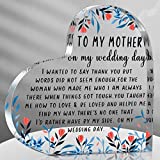 Mother of the Bride Gifts To My Mother on My Wedding Day Present from Daughter Thank You Wedding Gift for Mom Acrylic Hearts Crystal Keepsake for Mom of the Bride on Wedding Day(Floret)