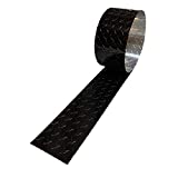 EAGLE 1 8FT Long FT Embossed Aluminum Diamond Checker Plate- Cargo Trailer Gravel Guard Multiple Widths (4" x8 FT, Black)