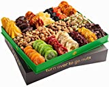 Fathers Day Nuts & Dried Fruit Gift Basket  Selection of 18 Food Tray  Gourmet Snack Box for Mothers Day, Fathers Day, Dad, Papa, Adults, Families, Men, Women, Holiday, Christmas, Thanksgiving, Sympathy, Birthday