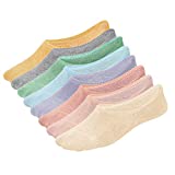 No Show Liner Socks Women - (Size 7-10) Low Cut Invisible Cotton Sneaker Socks with Non Slip Grip 8 packs