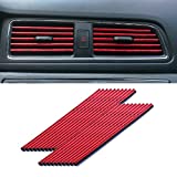 LivTee 20 Pieces Car Air Conditioner Decoration Strip for Vent Outlet, Universal Waterproof Bendable Air Vent Outlet Trim Decoration, Car Interior Accessories (Shiny red)