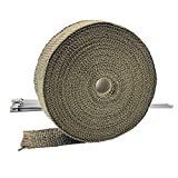 ARTR Titanium 2 Inch x 50 Feet Exhaust Header Heat Wrap Kit with 10pcs 11.8 Inch Stainless Steel Locking Ties