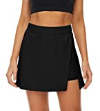 Fengbay Tennis Skirts for Women with Pockets, High Waisted Athletic Golf Skorts Skirts with Shorts (Black, Large)