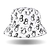 Unisex Bucket Hat Penguin Golf Grayscale Fisherman Sun Hat Full Print Outdoor Beach Travel Summer Cap for Women Men