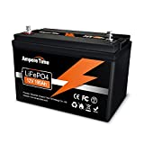 Ampere Time LiFePO4 Deep Cycle Battery 12V 100Ah with Built-in BMS, Perfect for Replace Most of Backup Power and Off Grid Applications...