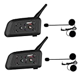 EJEAS V6 Pro Motorcycle Helmet Bluetooth Headset, 6 Riders 2-Way Motorcycle Intercom 2 Pack, IP65 Waterproof/Handsfree/Stereo Music, Motorcycle Communication Systems for ATV/Dirt Bike/Off Road