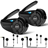 EJEAS Q7 Helmet Bluetooth Intercom, Bluetooth 5.1 Motorcycle Communication System with CVC Noise Reduction and FM Radio Function for Snowmobile/ATV/Dirt Bike, Can Connect Up to 7 Riders (2 Pack)