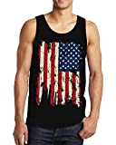 AIDEAONE Men's Tank Top Stripe and Stars Muscle Sleeveless Tees Front Printed American Flag Gym Workout Vest Shirt