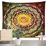 DESERT CAMEL Mandala Tapestry Wall Hanging Psychedelic Indian Chakra Gypsy Trippy Art Bohemian Tapestries (Datura Flowers 2, 59x79 in)