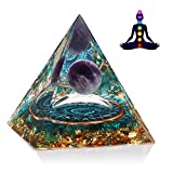 Orgonite Healing Crystal and Stone Orgone Pyramid Amethyst Sphere Datura Blance Chakras Pyramid Meditation Aids Sleep, Health Protection Positive Energy Generator to Attract Wealth and Wisdom