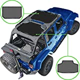 Alien Sunshade Jeep Wrangler JKU (2007-2018)  Front & Rear Mesh Sun Shade for Jeep JK Unlimited - Blocks UV, Wind, Noise - Bikini Jkini Top Cover for Sport, Sport S, Sahara, Rubicon (Black)