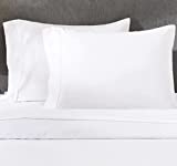Queen / Standard Size Pillow Cases Set of 2, 100% Cotton Cases, 400 Thread Count Sateen, Pure White Pillow Case Cover - Perfect for Home, Hotels & Hospital Use