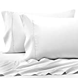 Pizuna 400 Thread Count Cotton Queen Pillowcases, 100% Long Staple Cotton Pillow Cases Standard Size Set of 2, Cooling Pillow Cases with Stylish 4 inch Hem (100% Cotton Pillow Cover)