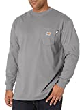 Carhartt Men's Flame Resistant Force Cotton Long Sleeve T-Shirt,Light Gray,Large