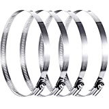 Boao 4 Pieces Adjustable 304 Stainless Steel Duct Clamps Hose Clamp (10 Inch)