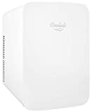 Cooluli 15L Mini Fridge for Bedroom - Car, Office Desk & College Dorm Room - 12v Portable Cooler & Warmer for Food, Drinks, Skincare, Beauty & Makeup - AC/DC Small Refrigerator with Glass Front, White