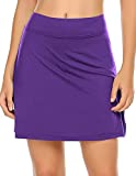 Ekouaer Women Skort for Golf Tennis Gym Running Workout Exercise Hiking Skirts with Underneath Purple