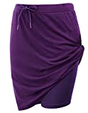 Athletic Skort with Pockets Active Skirt Sports Tennis Golf Running Workout(XL,Purple)